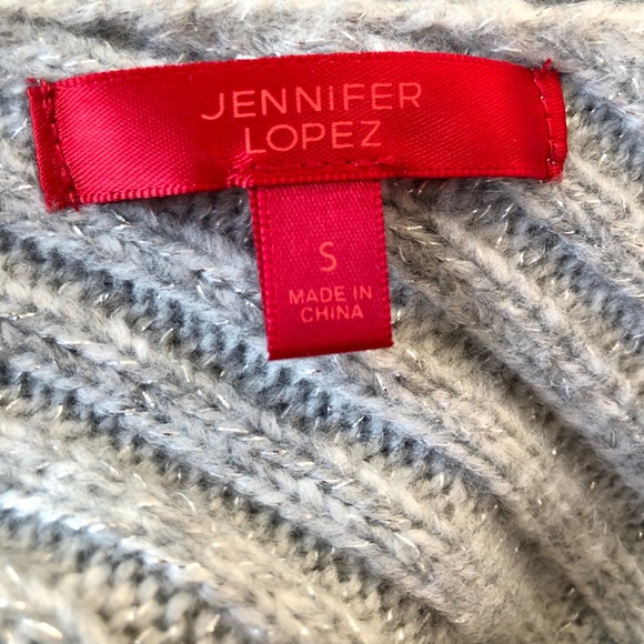 Jennifer Lopez metallic silver diagonal rib dolman - Picture 5 of 7